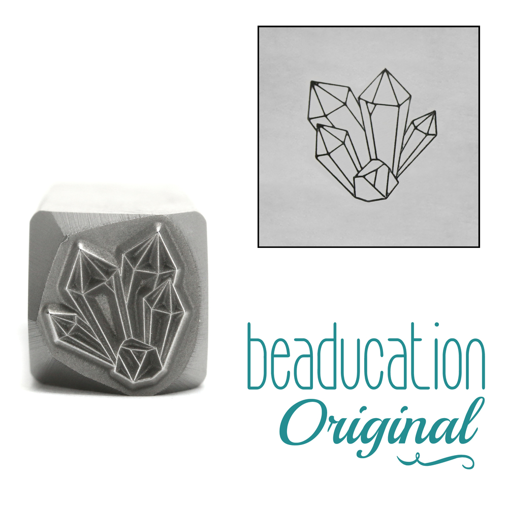 Metal Stamping Tools Crystal Cluster Metal Design Stamp, 10.5mm - Beaducation Original